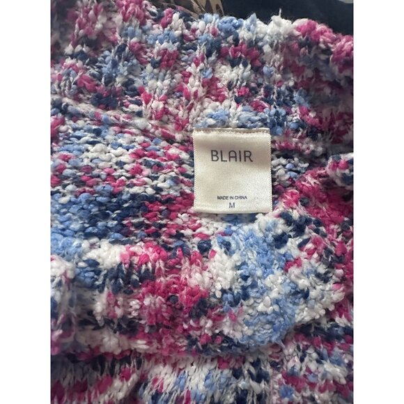 Blair blue pink white marbled knit cardigan button up size M - Picture 7 of 7